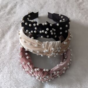 Elegant Pearl-Studded Headband Set